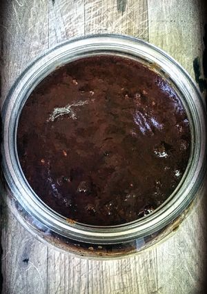 A picture of Mom's 70's Blue Ribbon Barbecue Sauce.