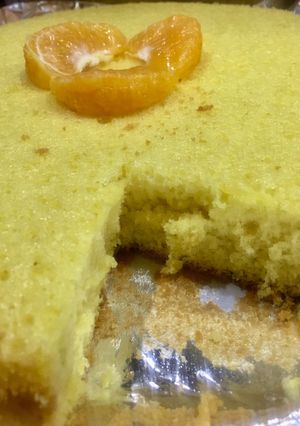 A picture of Orange flavour cake on stove.