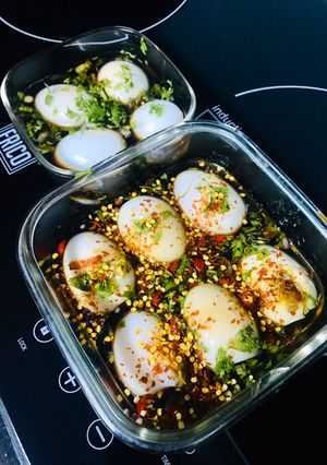 Hình của món Trứng ngâm xì dầu.