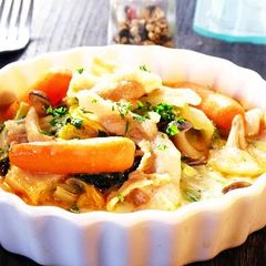 A picture of Spicy Soy Milk Soup with Pork Offcuts and Chinese Cabbage.