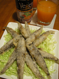 A picture of Deep-Fried Mehikari Fish - Super Delicious!.