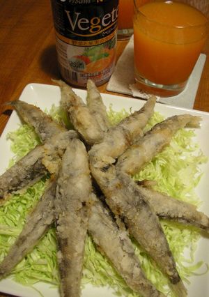 A picture of Deep-Fried Mehikari Fish - Super Delicious!.