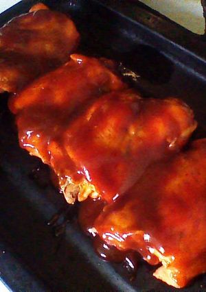 A picture of BBQ Skinless Chicken Thighs.