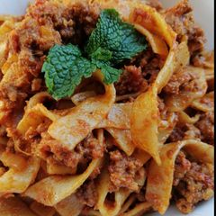 A picture of Tagliatelle Bolognese.