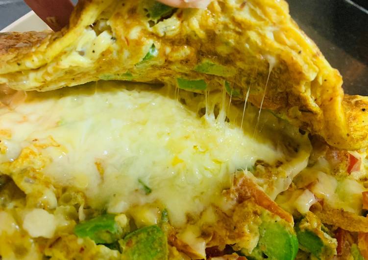 Simple Way to Make Award-winning Vegetable Cheese Omelette