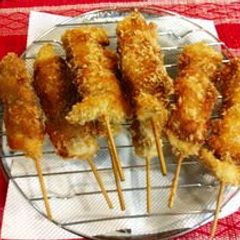 A picture of This is Cheap! Unpretentious Fried Meat Skewers with Fresh Ginger.