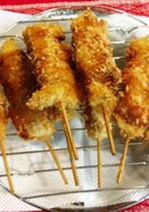 A picture of This is Cheap! Unpretentious Fried Meat Skewers with Fresh Ginger.