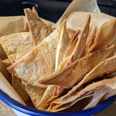 Homemade crispy tortilla wrap dippers A picture of Homemade crispy tortilla wrap dippers.