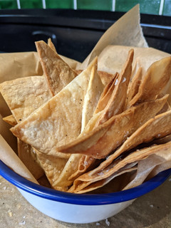 A picture of Homemade crispy tortilla wrap dippers.