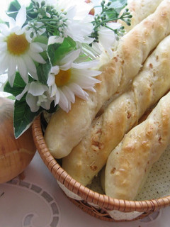 A picture of Onion Filled Bread Sticks.