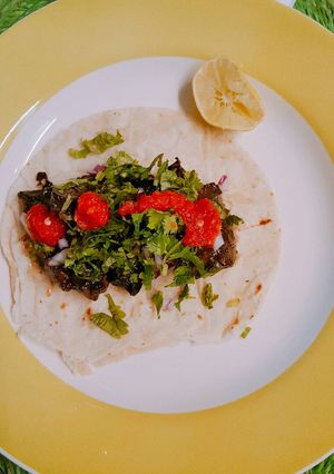 A picture of Portobello Mushrooms, Michoacán-Style Carnitas.