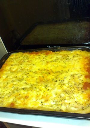 A picture of beany fish pie.