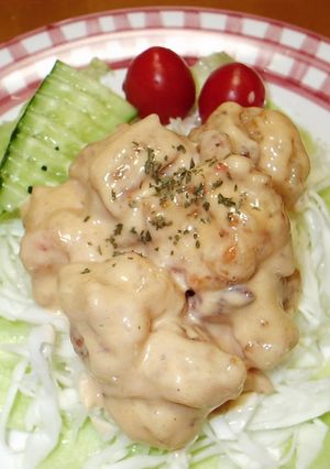A picture of Springy and Tender Deep Fried Shrimp With Mayonnaise.