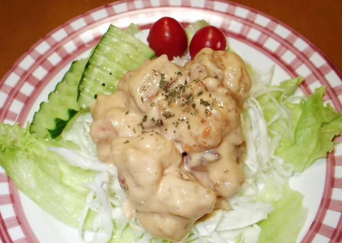 Springy and Tender Deep Fried Shrimp With Mayonnaise