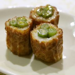 Green Beans in Chikuwa Fish Sticks with Soy Sauce and Mayo A picture of Green Beans in Chikuwa Fish Sticks with Soy Sauce and Mayo.