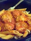 Sophie's Italian Turkey, bacon and cheese meatballs with tomato sauce