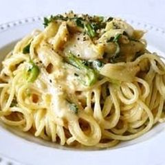 A picture of Kimchi Cream Pasta.