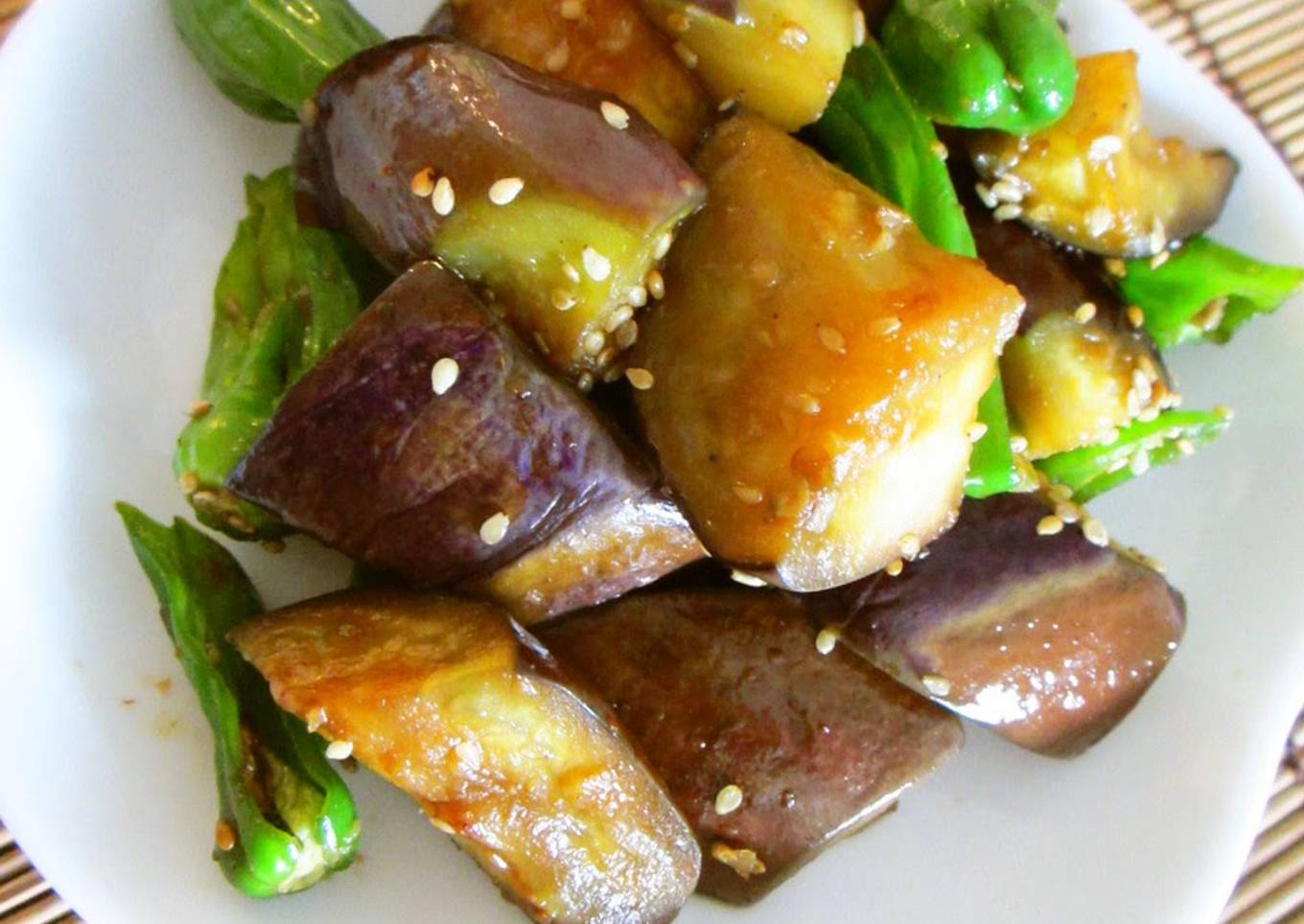 Stir-fried Eggplant and Shishito Peppers