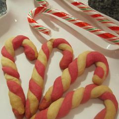 A picture of For Christmas! Candy Cane Cookies.