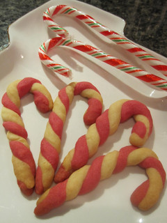 A picture of For Christmas! Candy Cane Cookies.
