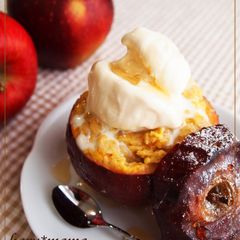 A picture of Juicy & Creamy Baked Apple Bread Pudding.