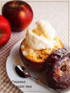 A picture of Juicy & Creamy Baked Apple Bread Pudding.