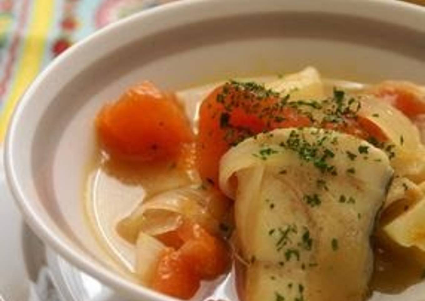 Cod, Potato and Tomato Soup