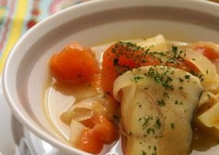 Steps to Make Quick Cod, Potato and Tomato Soup