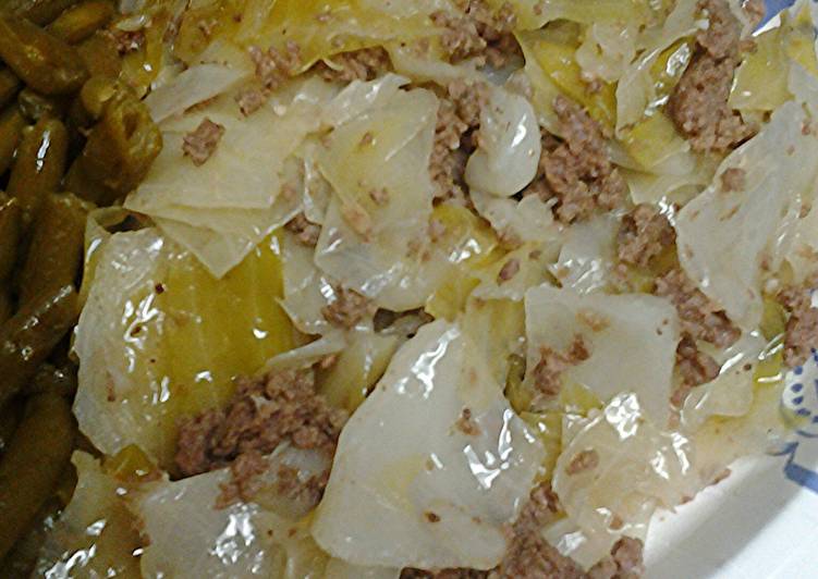 Cabbage and ground beef