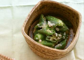 Easiest Way to Prepare Appetizing So Easy Okra with Wasabi and ShioKoji