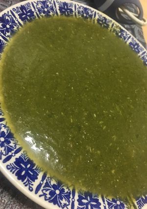 Una foto de Sopa de espinaca