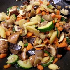 A picture of fried vegetables.