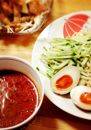 A picture of Noodles with Meat Miso Dipping Sauce in 10 Minutes.