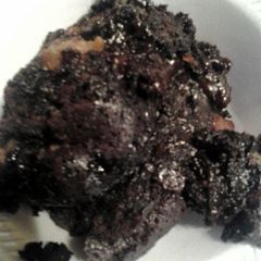 chocolate apples in a cake mix A picture of chocolate apples in a cake mix.