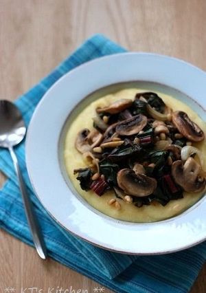 A picture of Swiss Chard and Mushroom Polenta.