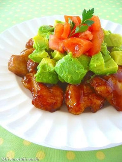 A picture of Chicken with Thick Sweet and Sour Sauce.