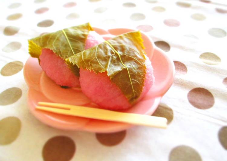 Simple Way to Make Perfect Easy Sakura Mochi (Cherry Blossom Rice Cake) from Cooked Rice