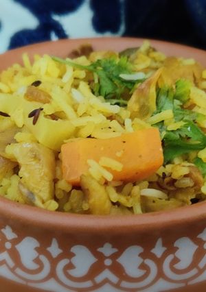 A picture of Hyderabadi Biryani.