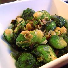 A picture of Brussels Sprout Garlic Stir-Fry.