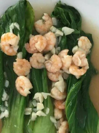 Easy Ways Prepare Recipes Pokcoy siram udang saos tira the Delicious Tasty.