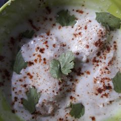 A picture of Dahi Vada.