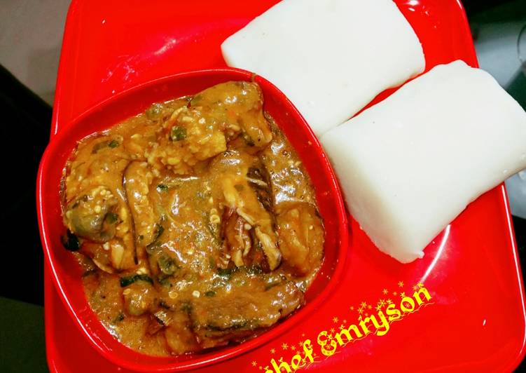 Ogbonor soup and akpu