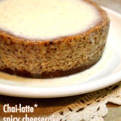 A picture of Cinnamon Flavored Chai Latte Cheesecake.