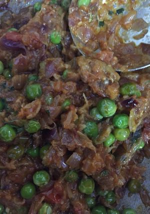 A picture of Baigan ka bhartha.
