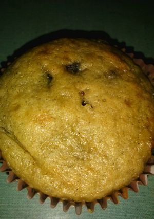 A picture of Banana nut chocolate chip muffins.
