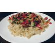 Farfalle con chorizo y champiñones