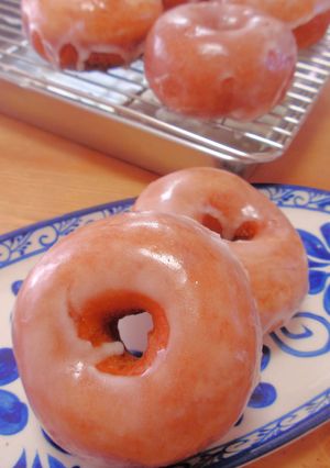 A picture of Soft and Chewy Krispy Kreme-Style Donuts.