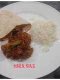 Bhoona Qeema With roti, Rice
