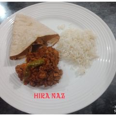 Bhoona Qeema With roti, Rice A picture of Bhoona Qeema With roti, Rice.