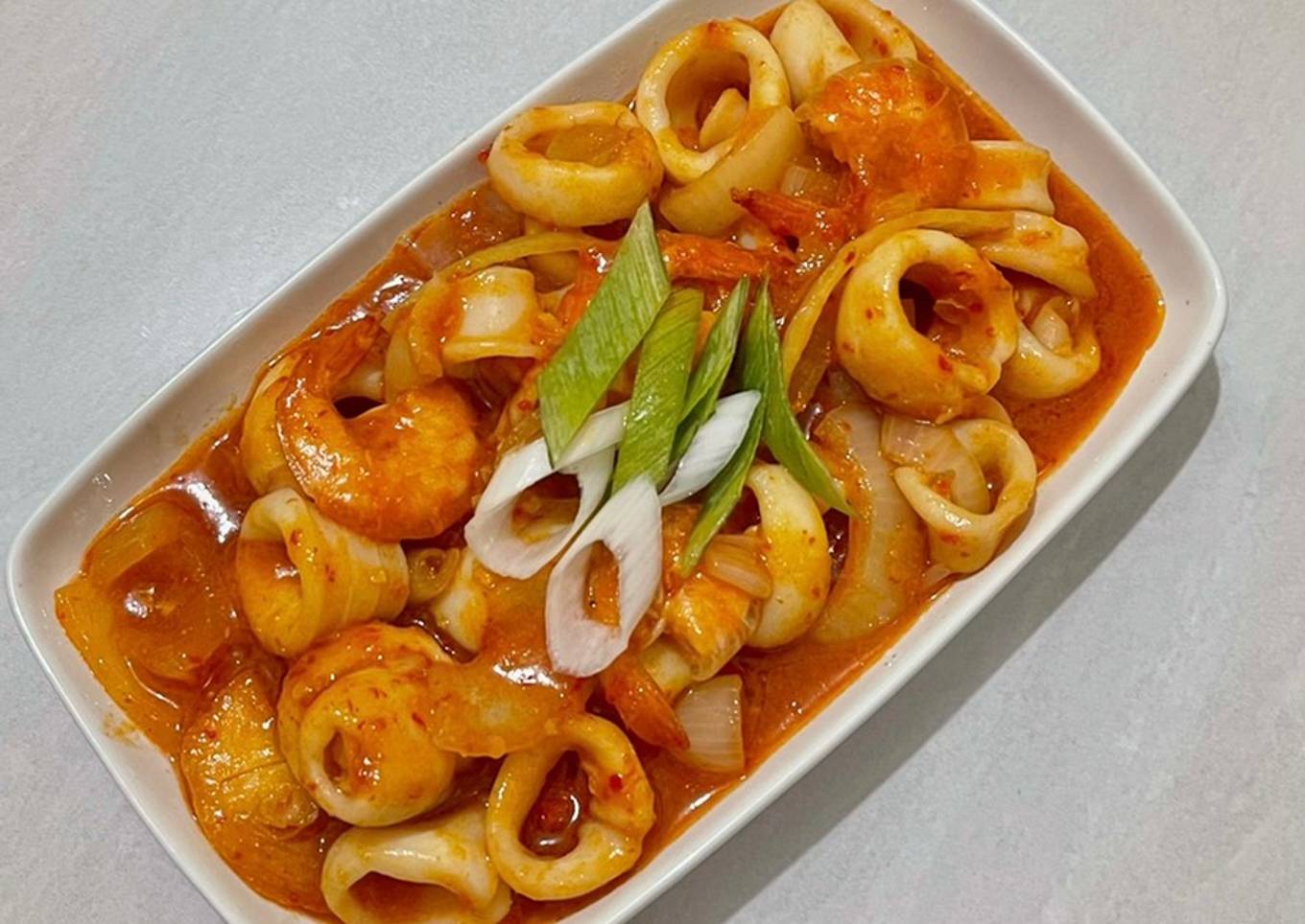 Cumi & Udang saus padang